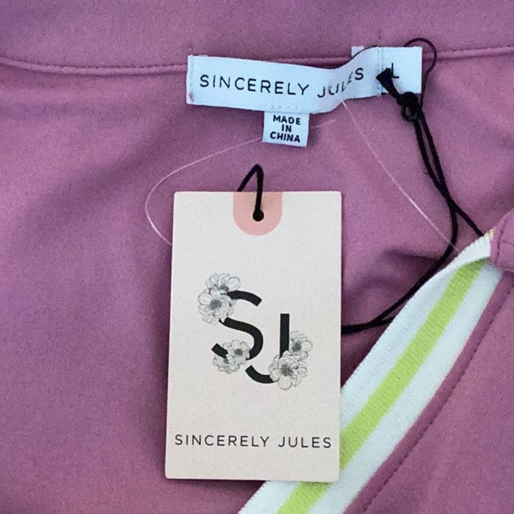 SINCERELY JULES NWT WOMENS LARGE V NECK ACTIVE WEAR TOP BLOUSE LARGE - Picture 6 of 8